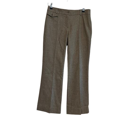Theory Mid Rise Straight Leg Tailored Wool Trouser Pants Tan Size 4 - Picture 1 of 5